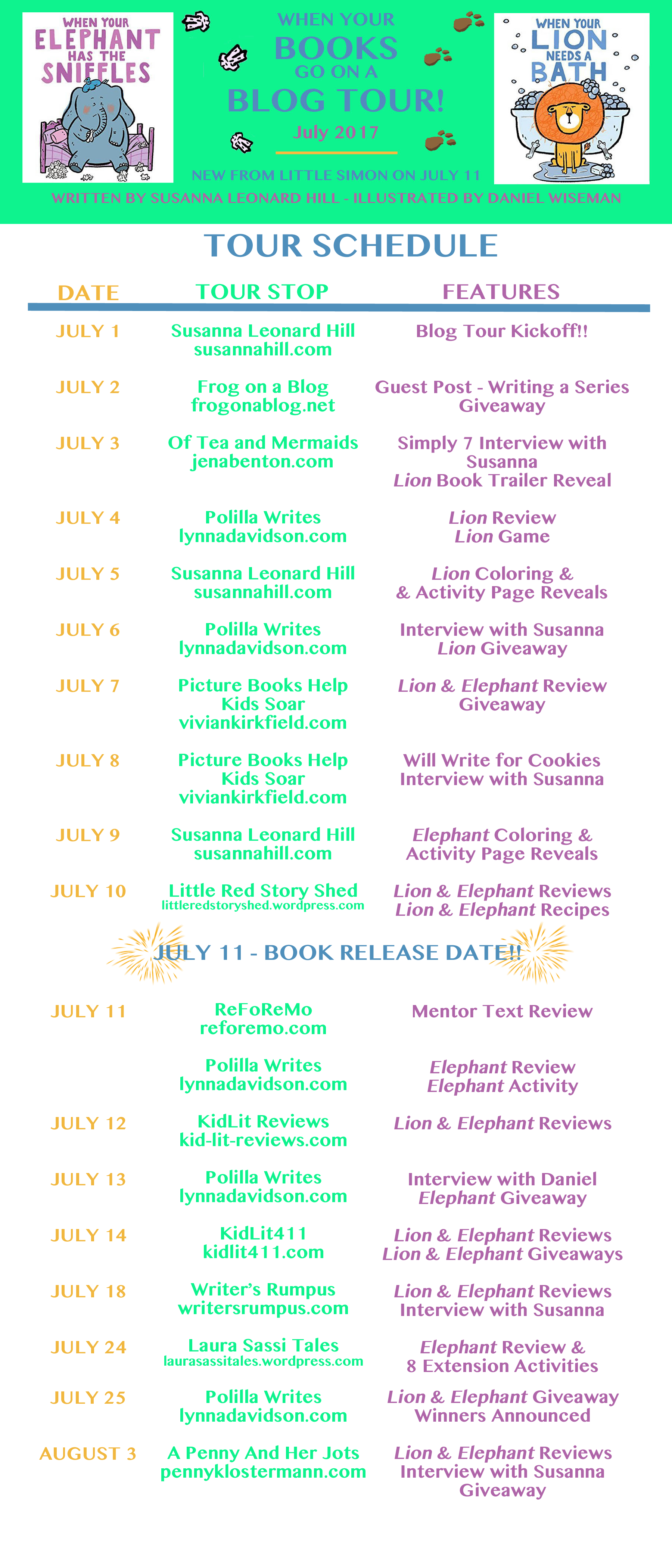 Blog Tour Schedule