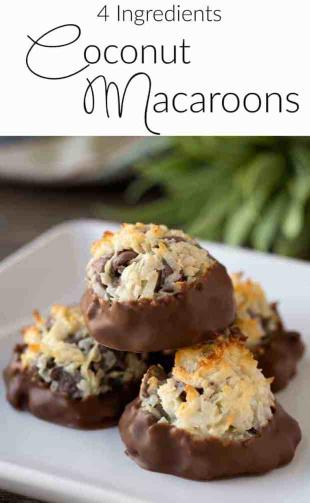Coconut-Macaroons-chocolate-chips-and-dipped-in-chocolate-and-super-easy-to-make